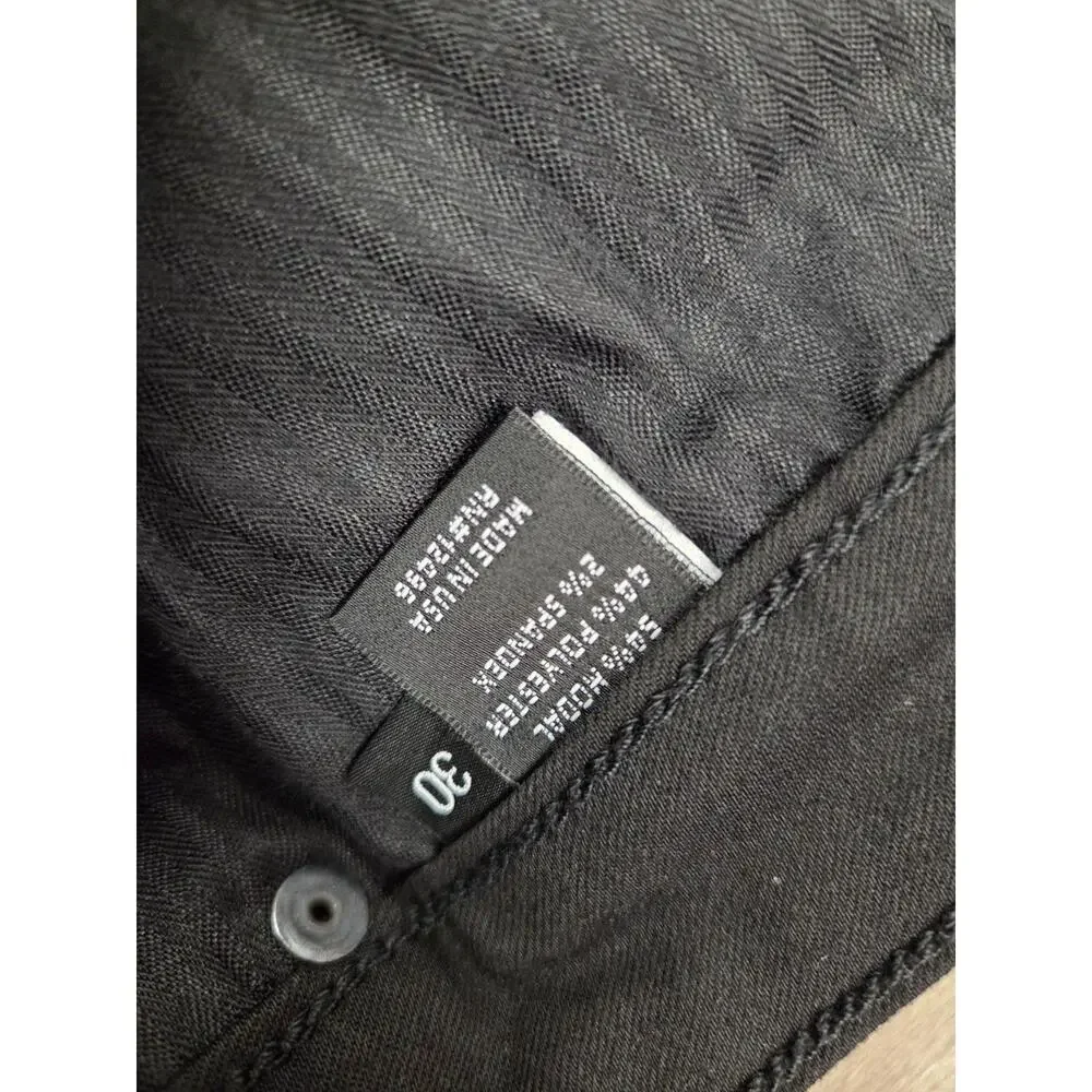 Parker Smith Skinny Fit Stretch Solid Black Pants Made in USA Size 30 - Picture 4 of 7